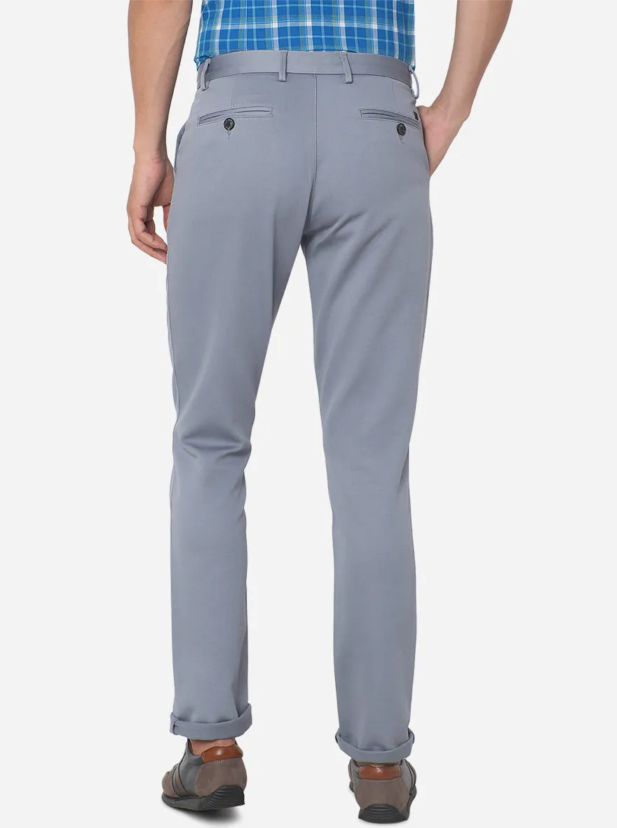 Steel Grey Solid Uno Fit Casual Trouser | JadeBlue