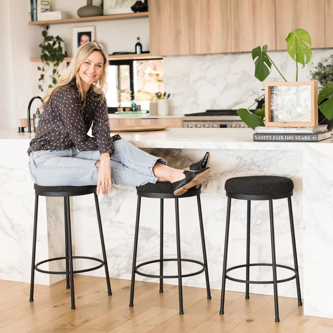 Stockholm Round Kitchen Stool - Midnight