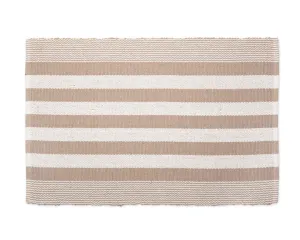 Stone brown & cream cabana striped accent rug