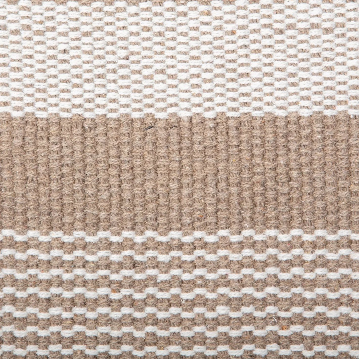 Stone brown & cream cabana striped accent rug