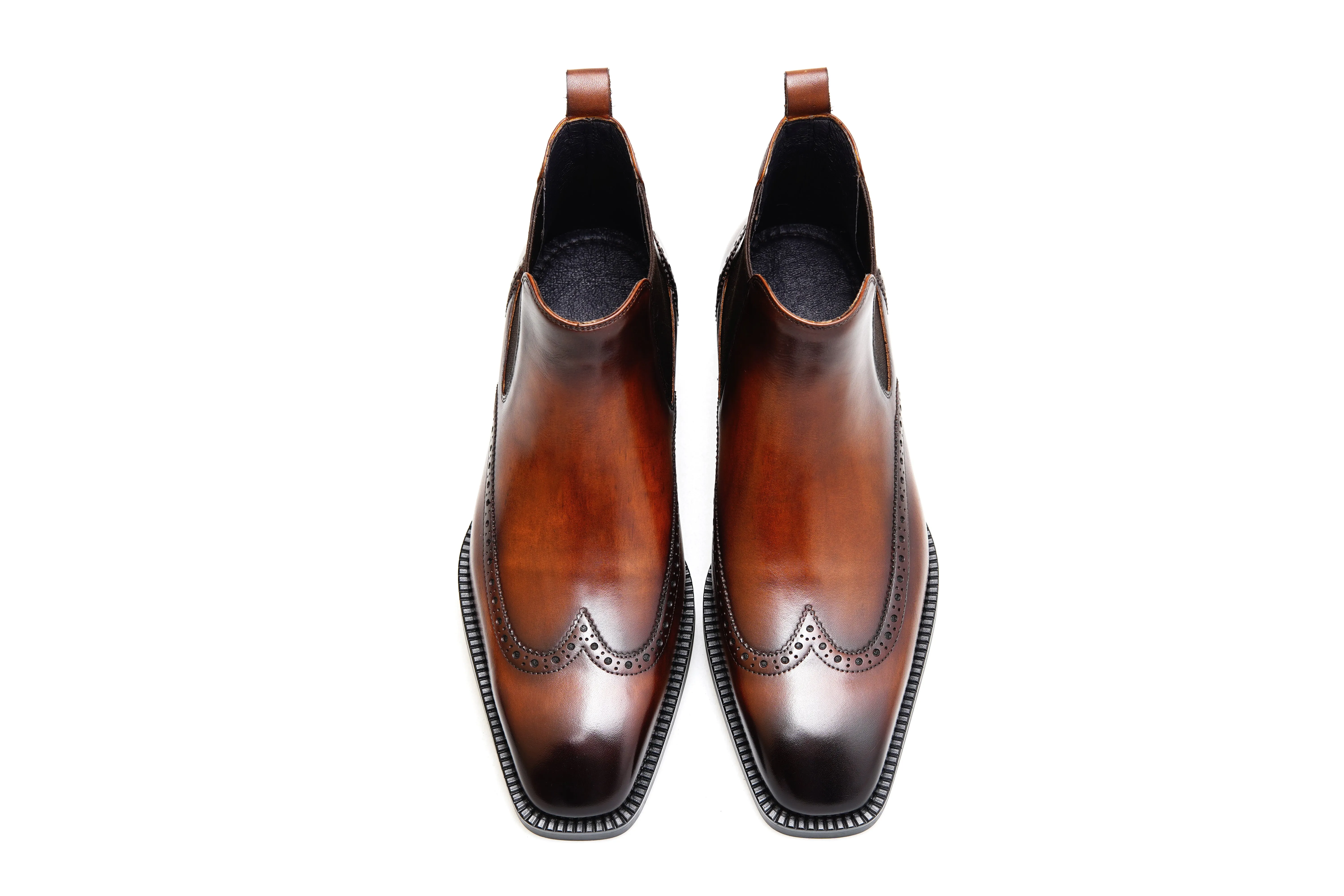 Tailor's Leather Chelsea Brogue Boots