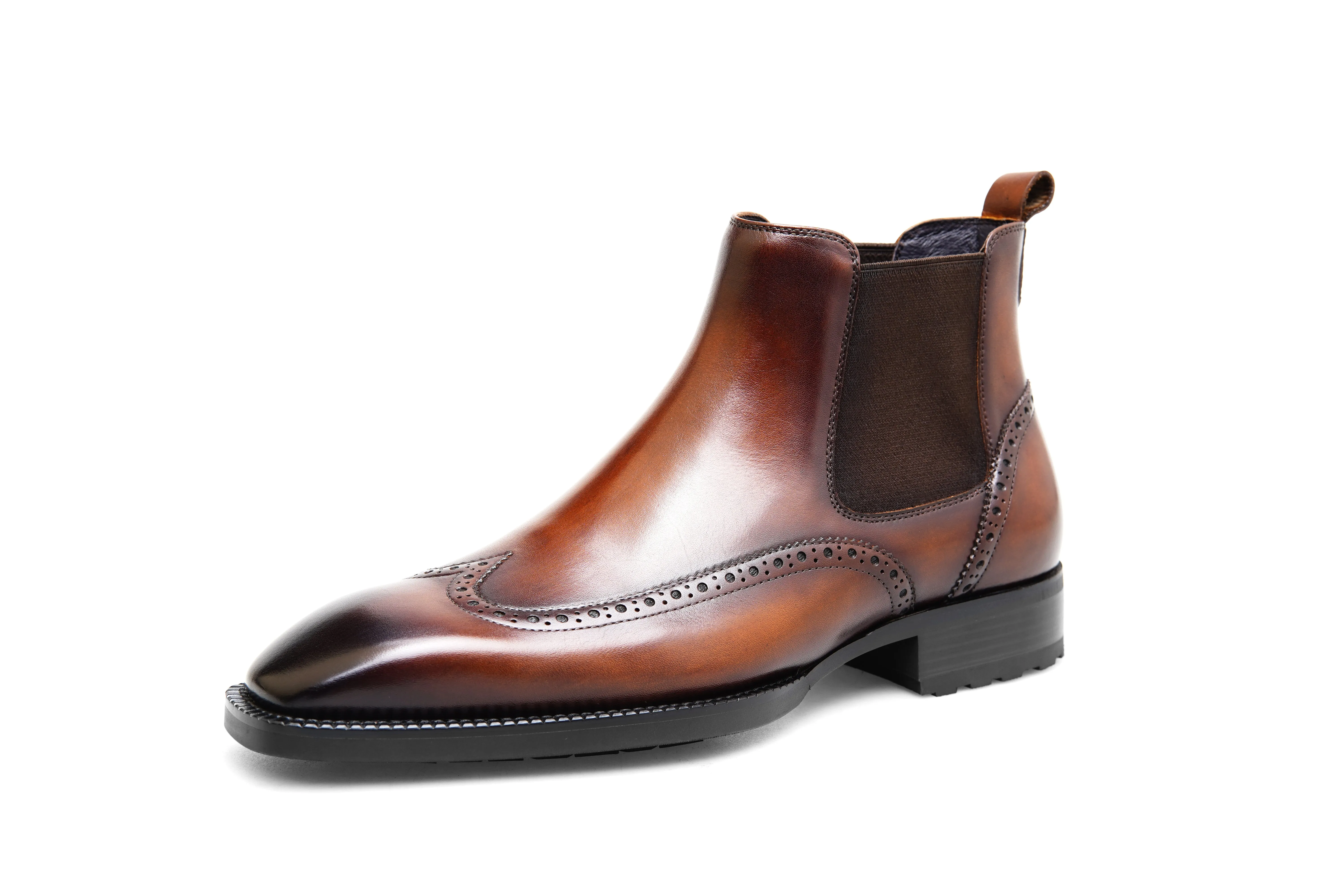 Tailor's Leather Chelsea Brogue Boots