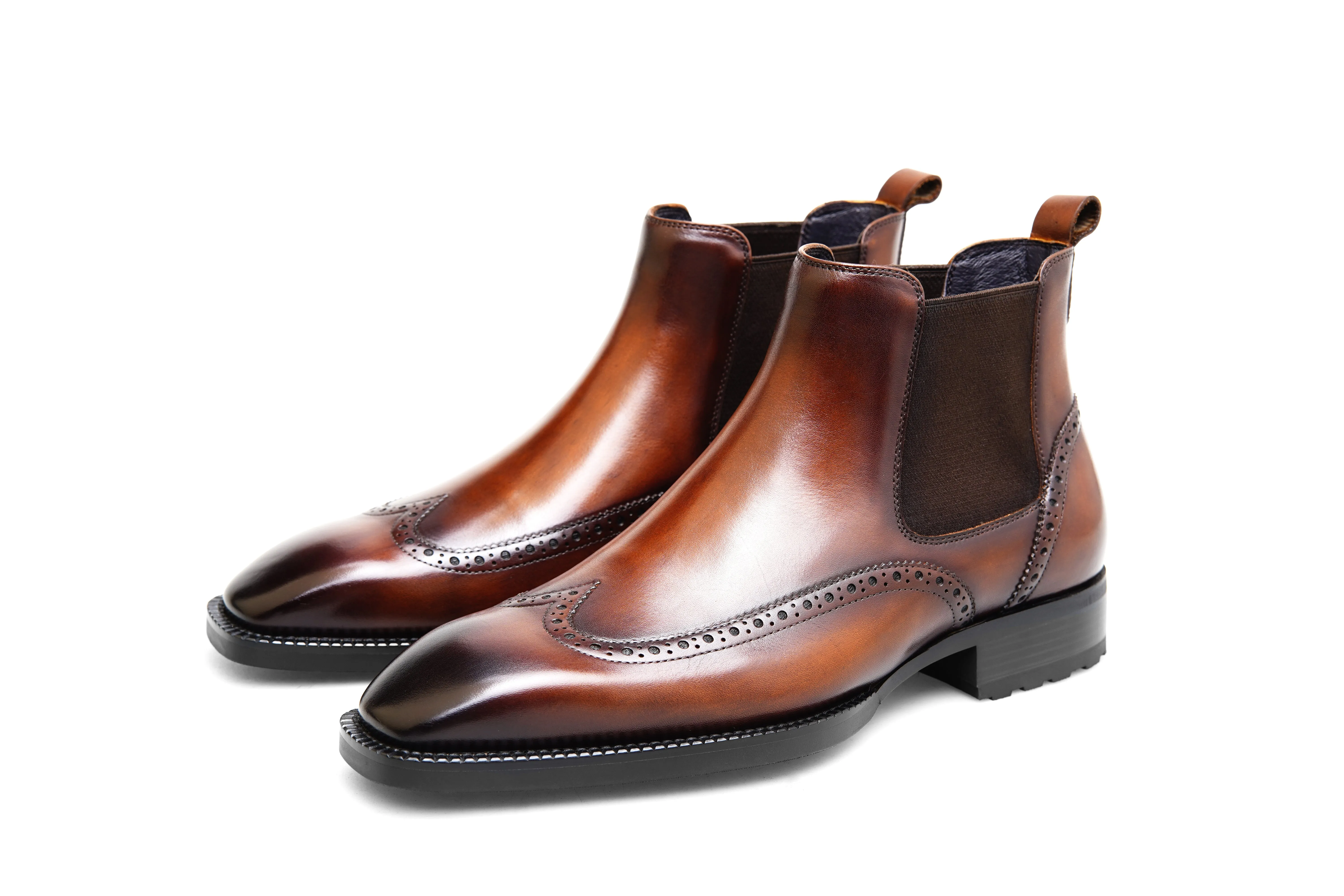 Tailor's Leather Chelsea Brogue Boots