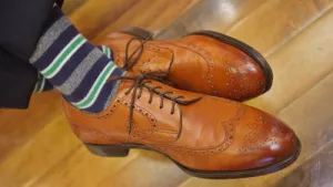 Tan Wing Tip Brogue Dress Shoes for Men