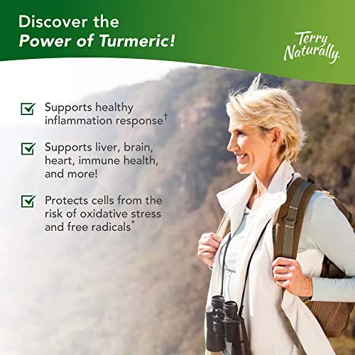 Terry Naturally Turmeric 50X - 60 Capsules - High Potency Curcumin - Supports Healthy Inflammation Response   Liver, Brain, Heart, Immune Health - Lowers Risk of Oxidative Stress - 30 Servings