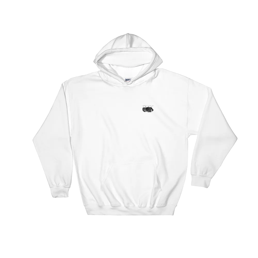 THE FUCK.RACIST.SCUM MEDIEVAL HOODIE ON WHITE