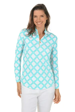 Turquoise Circle Geo UPF50  Sun Shirt