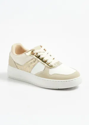 Two-tone sneakers with metallic details