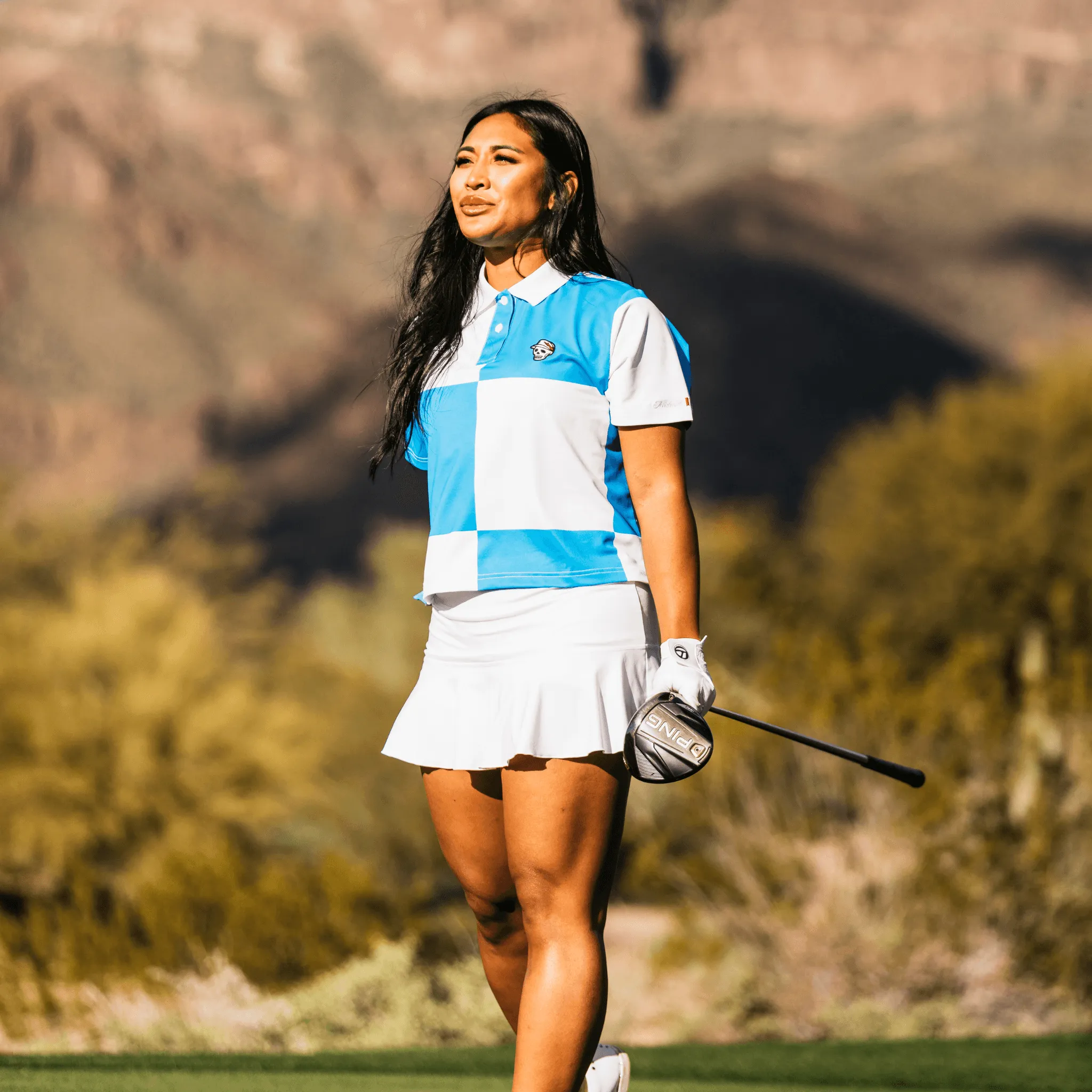ULTRA Blue Check Women's Polo