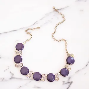 Vintage Coro Purple Moonglow Thermoset Lucite Necklace