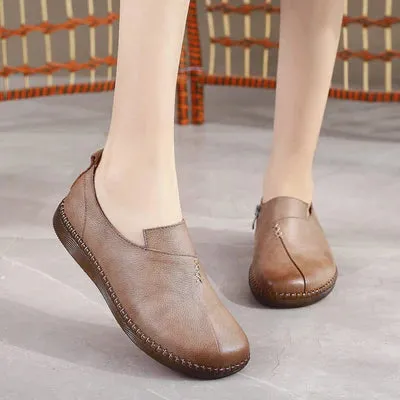 Vintage Handmade Round Toe Soft Casual Shoes