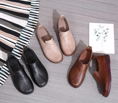 Vintage Handmade Round Toe Soft Casual Shoes