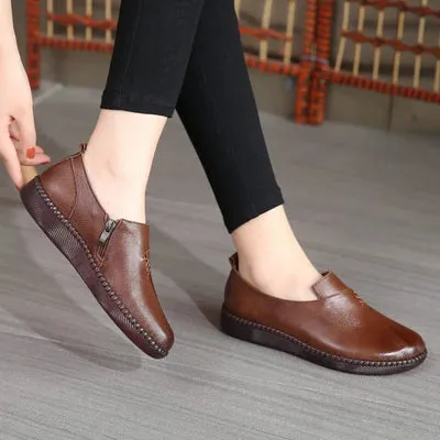 Vintage Handmade Round Toe Soft Casual Shoes