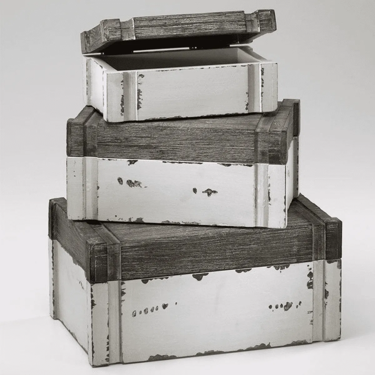 Vintage White & Gray Box s/3