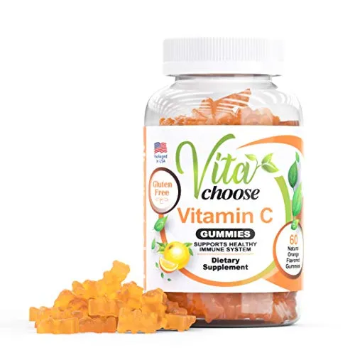 Vita Choose Vitamin C Gummies for Kids - 125mg Kids Vitamin C Gummies for Immune Support - Yummy Kids Vitamins with Orange Flavor - Delicious Childrens VIT C Multivitamin Gummy for Boys and Girls