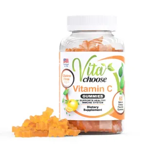 Vita Choose Vitamin C Gummies for Kids - 125mg Kids Vitamin C Gummies for Immune Support - Yummy Kids Vitamins with Orange Flavor - Delicious Childrens VIT C Multivitamin Gummy for Boys and Girls