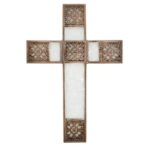 Wall Cross - Decorative Bronze Colored Wall Cross - Home Decor