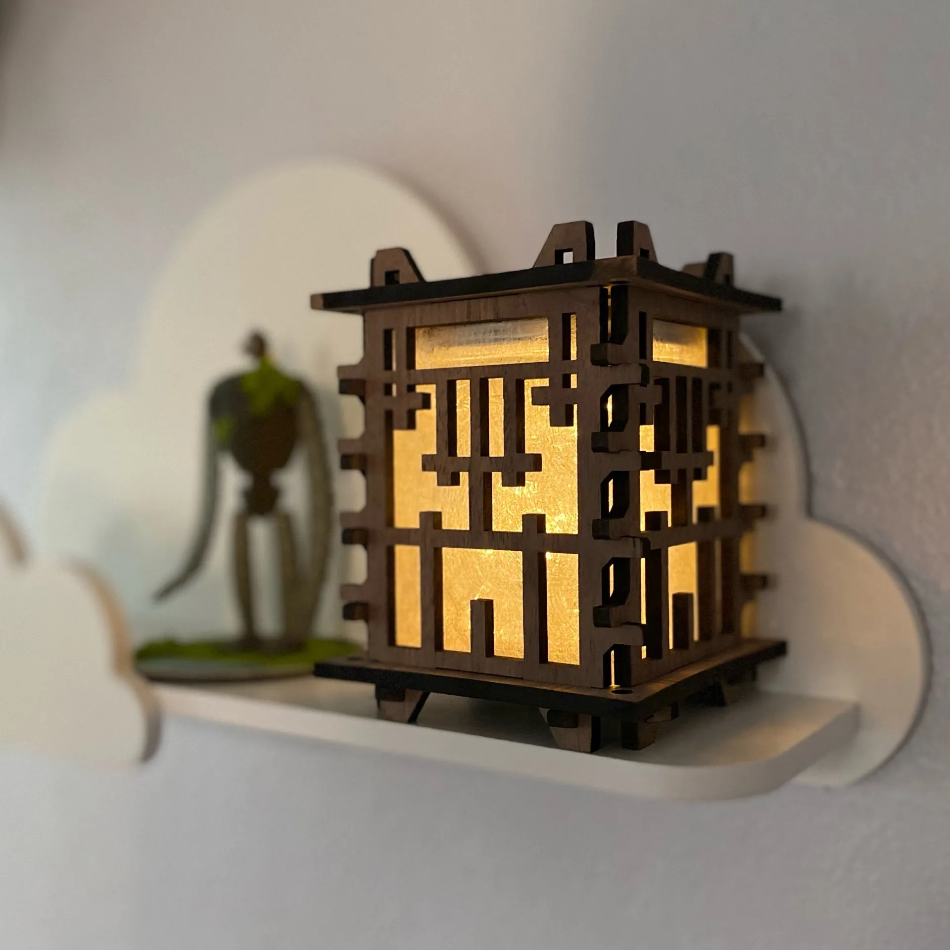 Walnut Shoji Lantern - Japanese Inspired Décor - Master Monk