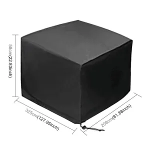 Waterproof Outdoor Furniture Set Cover - Anti-Uv Dust-Proof 210D Oxford Cloth - 325X208X58Cm - Black