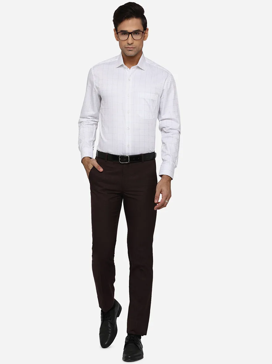 White & Blue Checked Regular Fit Formal Shirt | JadeBlue