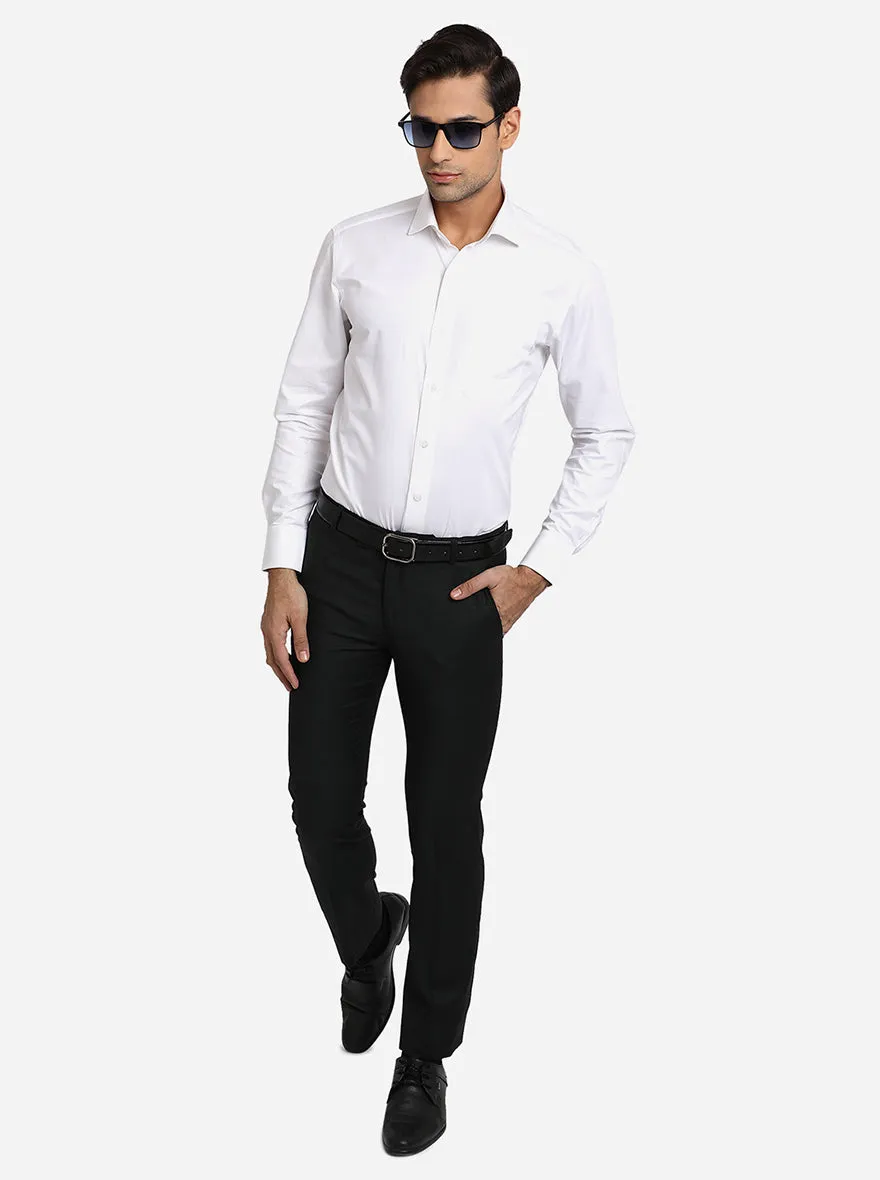 White Dobby Slim Fit Formal Shirt | Metal