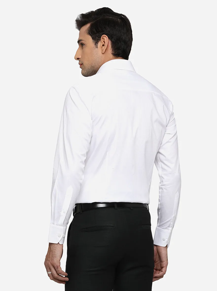 White Dobby Slim Fit Formal Shirt | Metal
