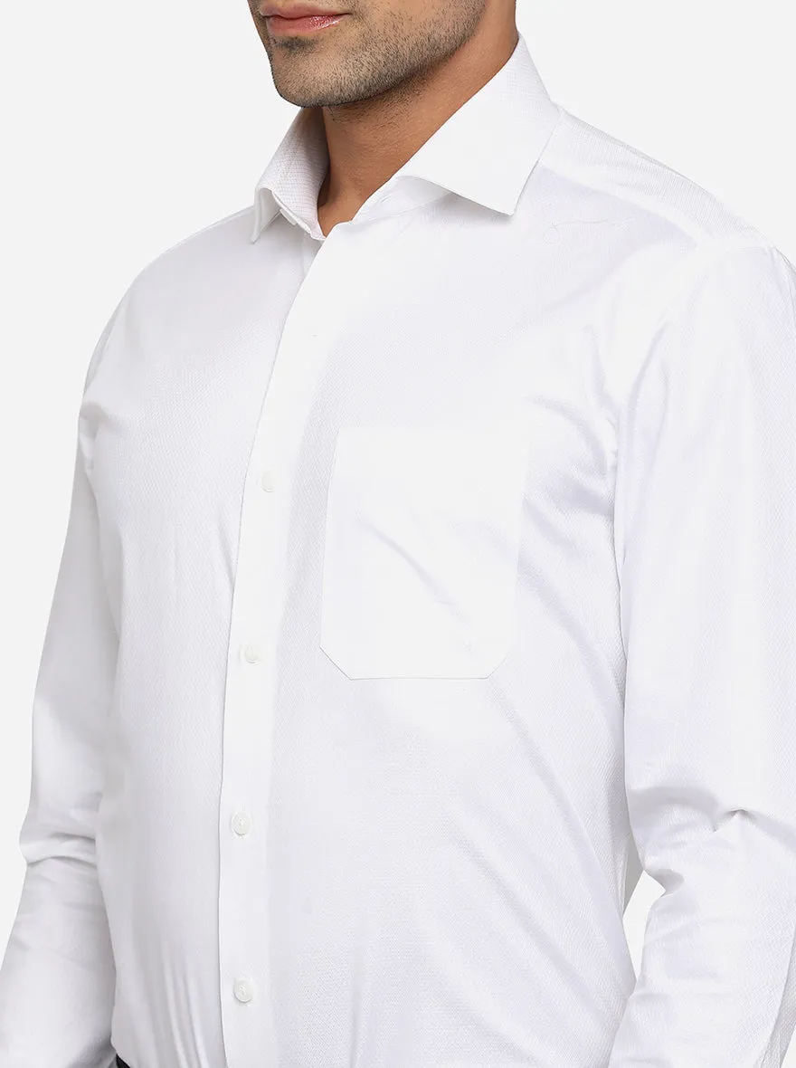 White Dobby Slim Fit Formal Shirt | Metal