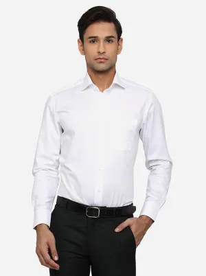 White Dobby Slim Fit Formal Shirt | Metal