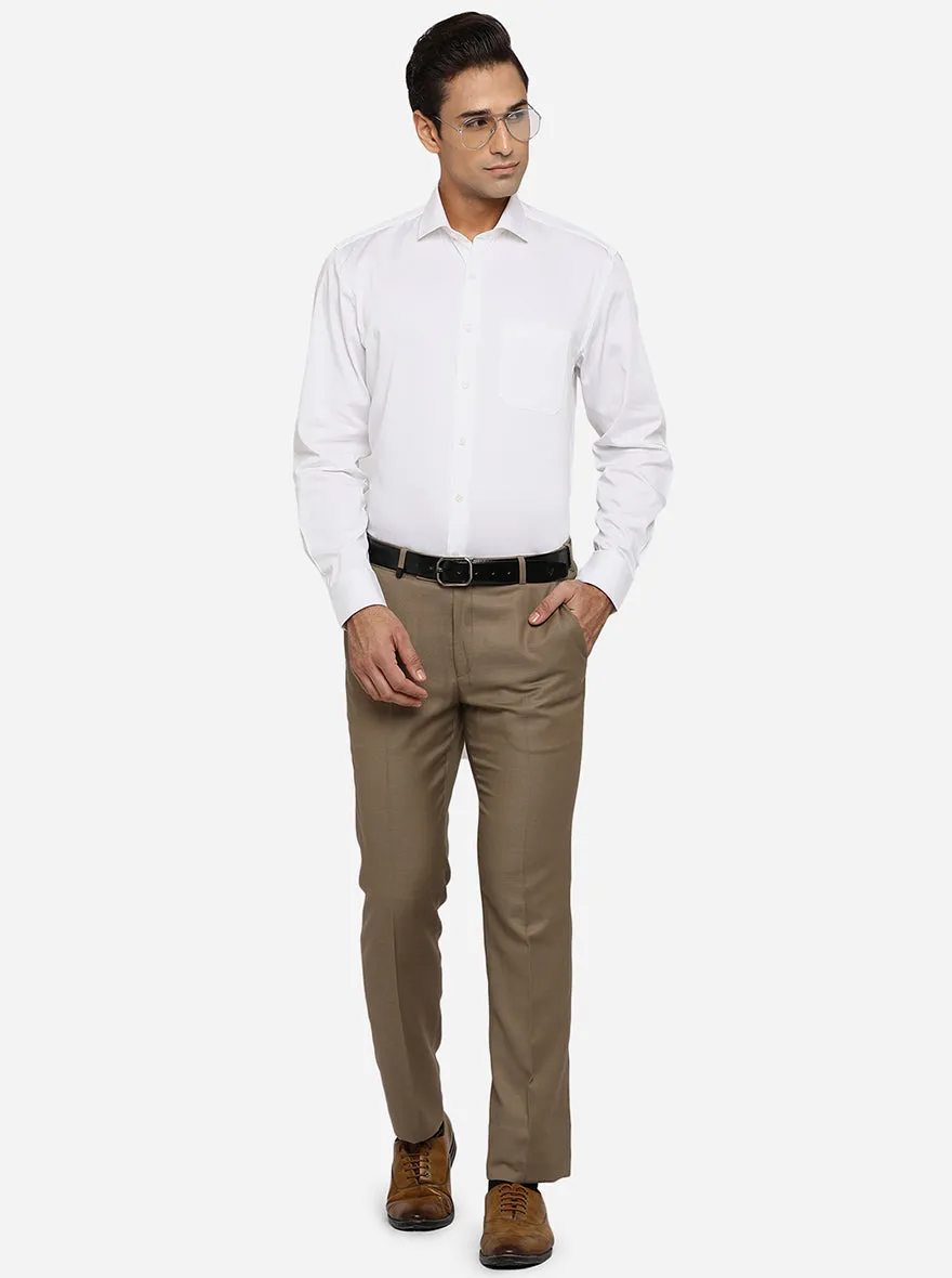 White Solid Regular Fit Formal Shirt | JadeBlue
