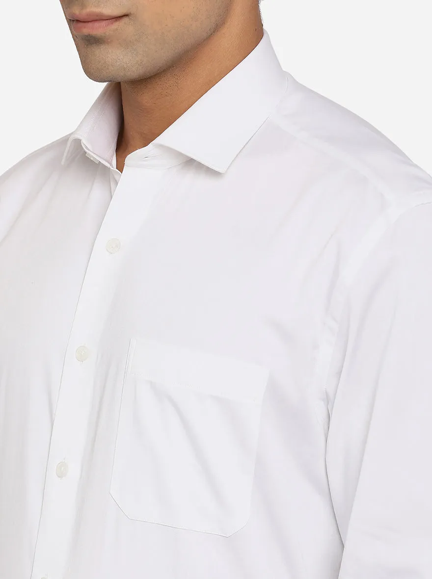 White Solid Regular Fit Formal Shirt | JadeBlue