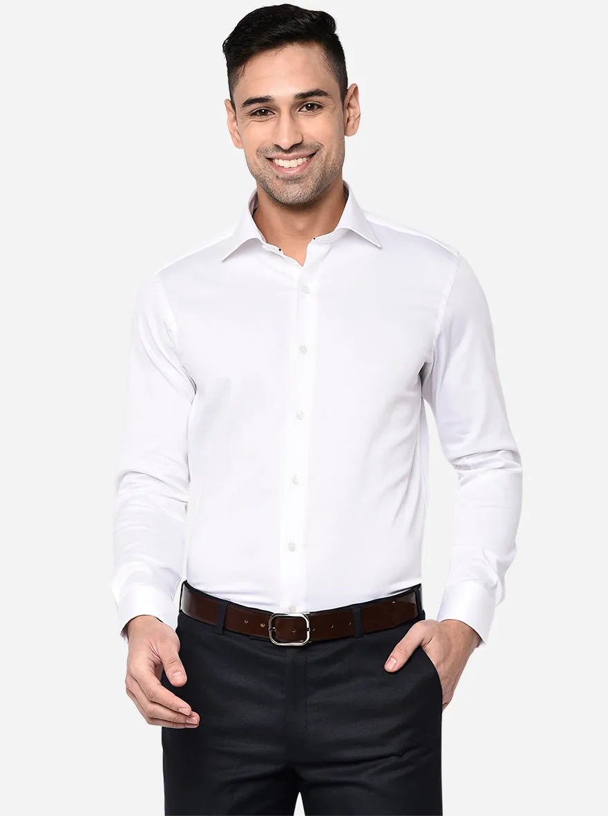 White Solid Slim Fit Party Wear Shirt | Wyre