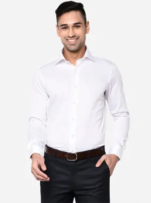 White Solid Slim Fit Party Wear Shirt | Wyre