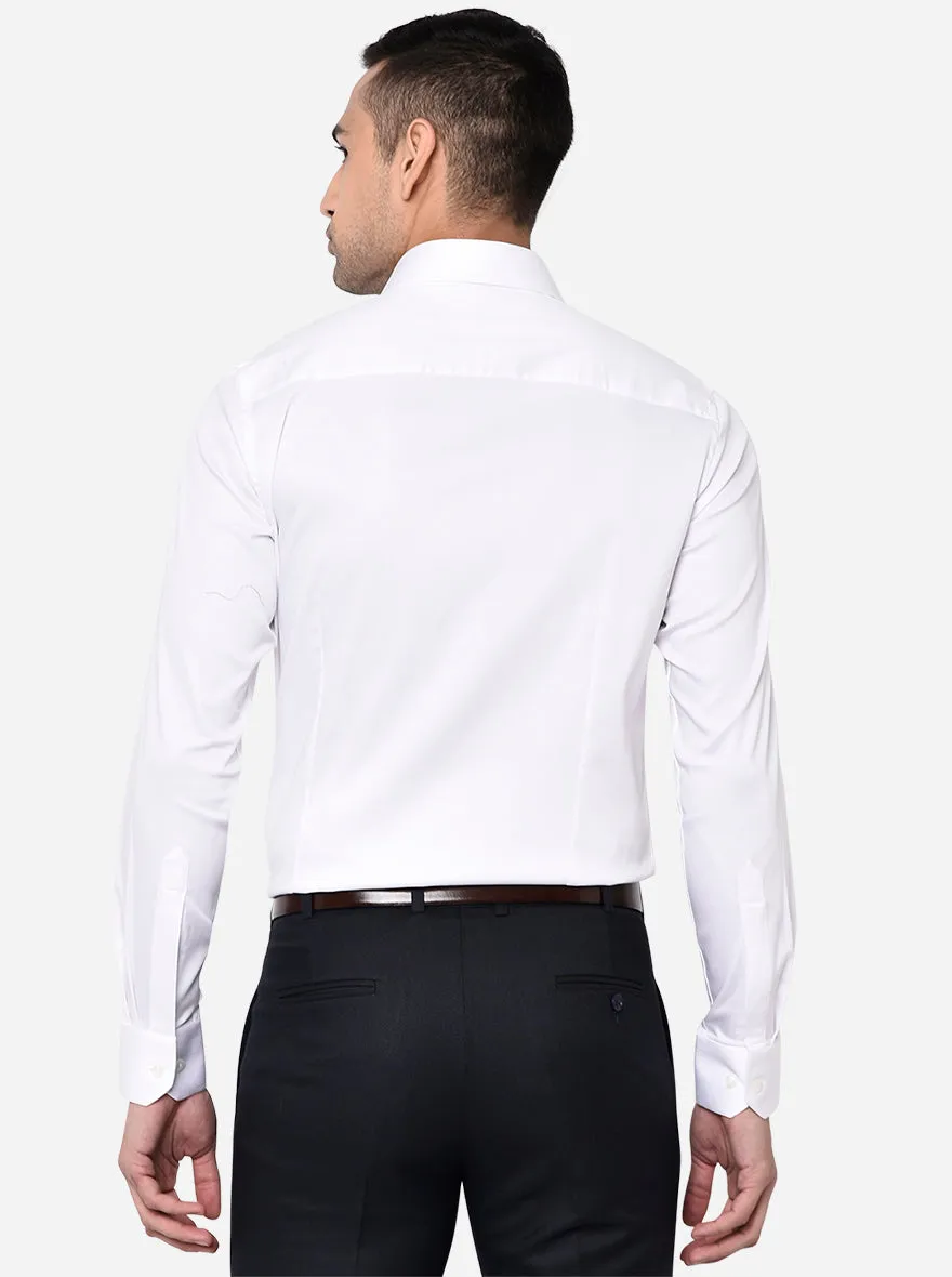 White Solid Slim Fit Party Wear Shirt | Wyre