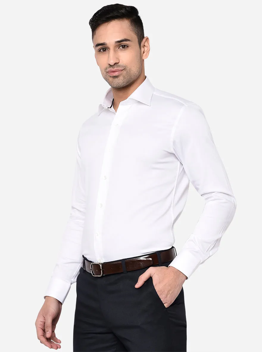White Solid Slim Fit Party Wear Shirt | Wyre