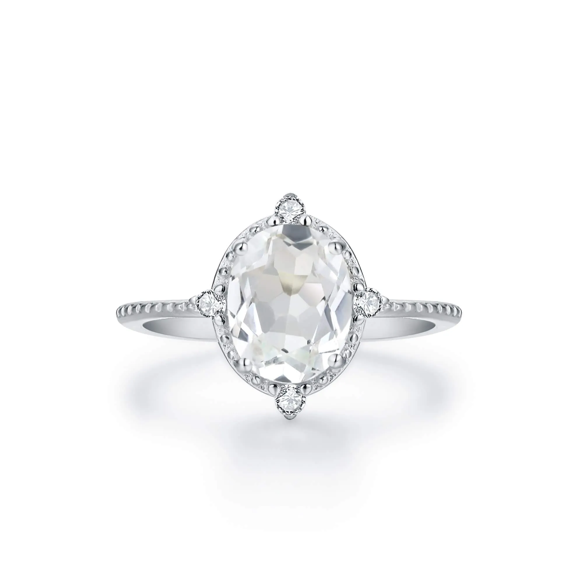 White Topaz Versailles Ring - Sterling Silver