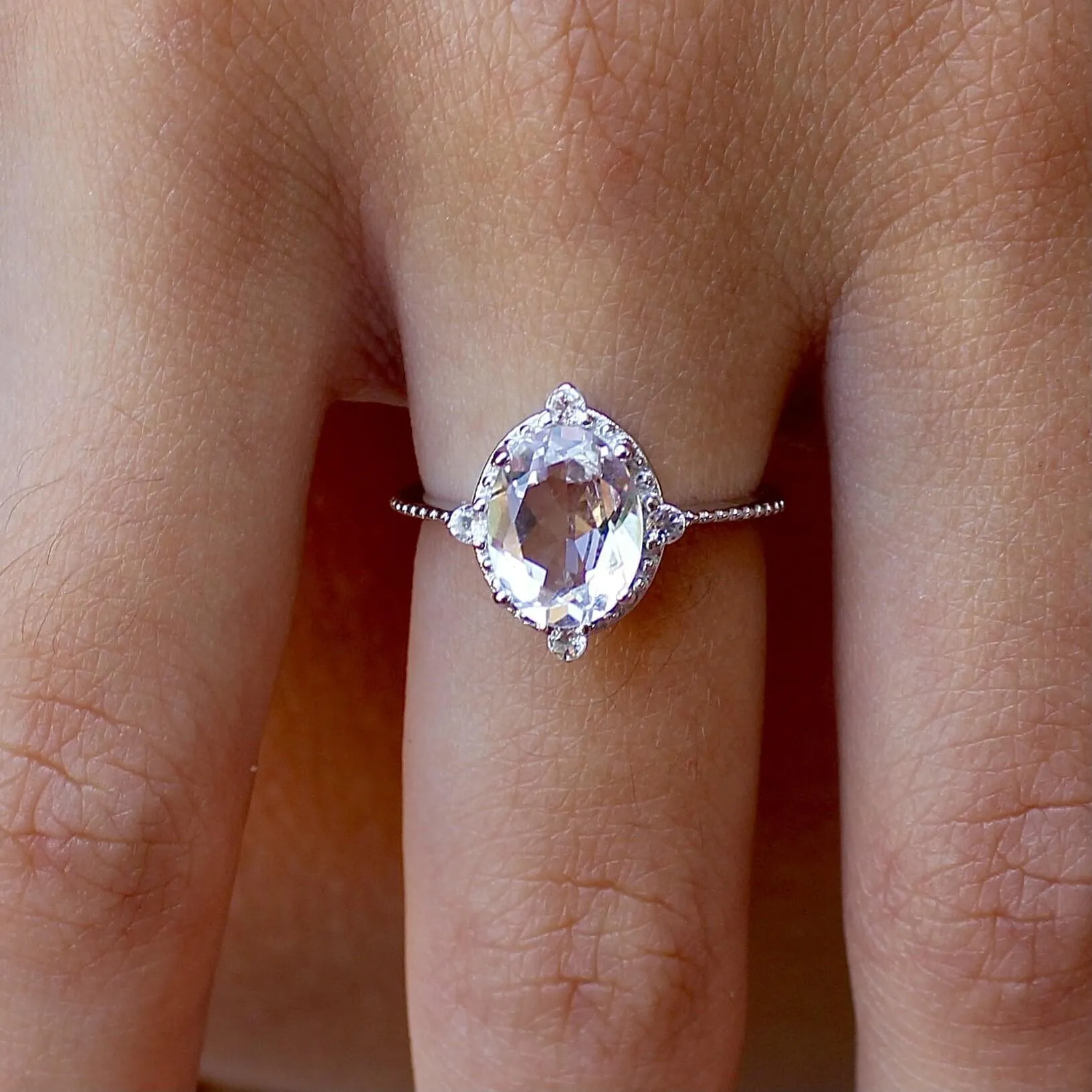 White Topaz Versailles Ring - Sterling Silver