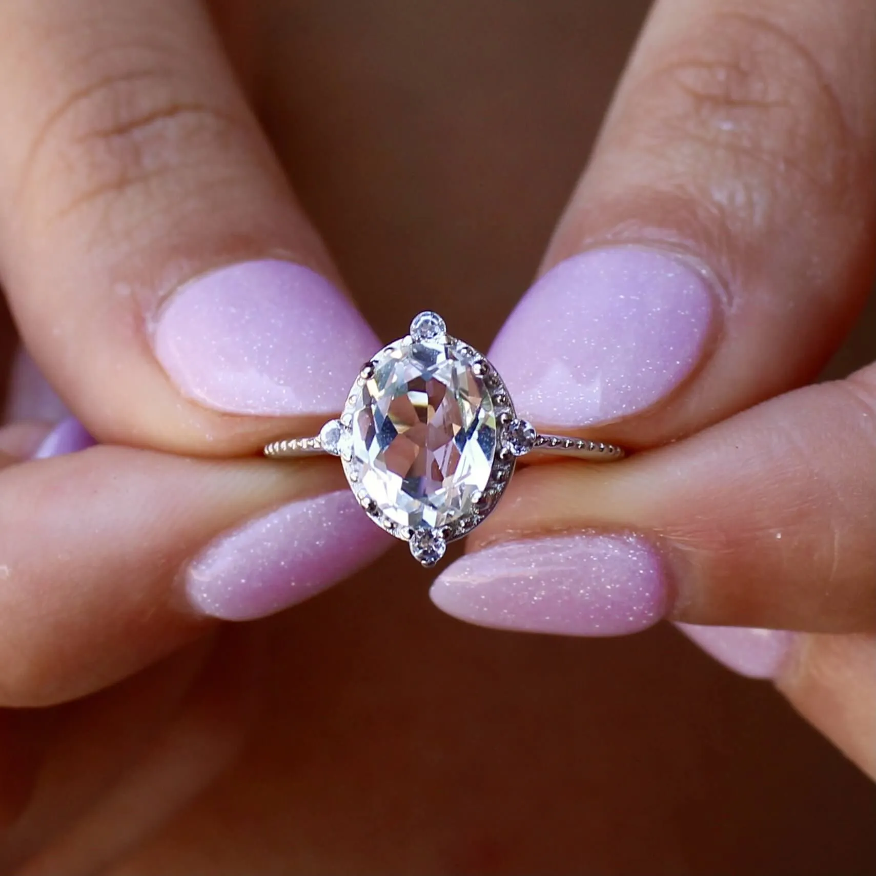 White Topaz Versailles Ring - Sterling Silver