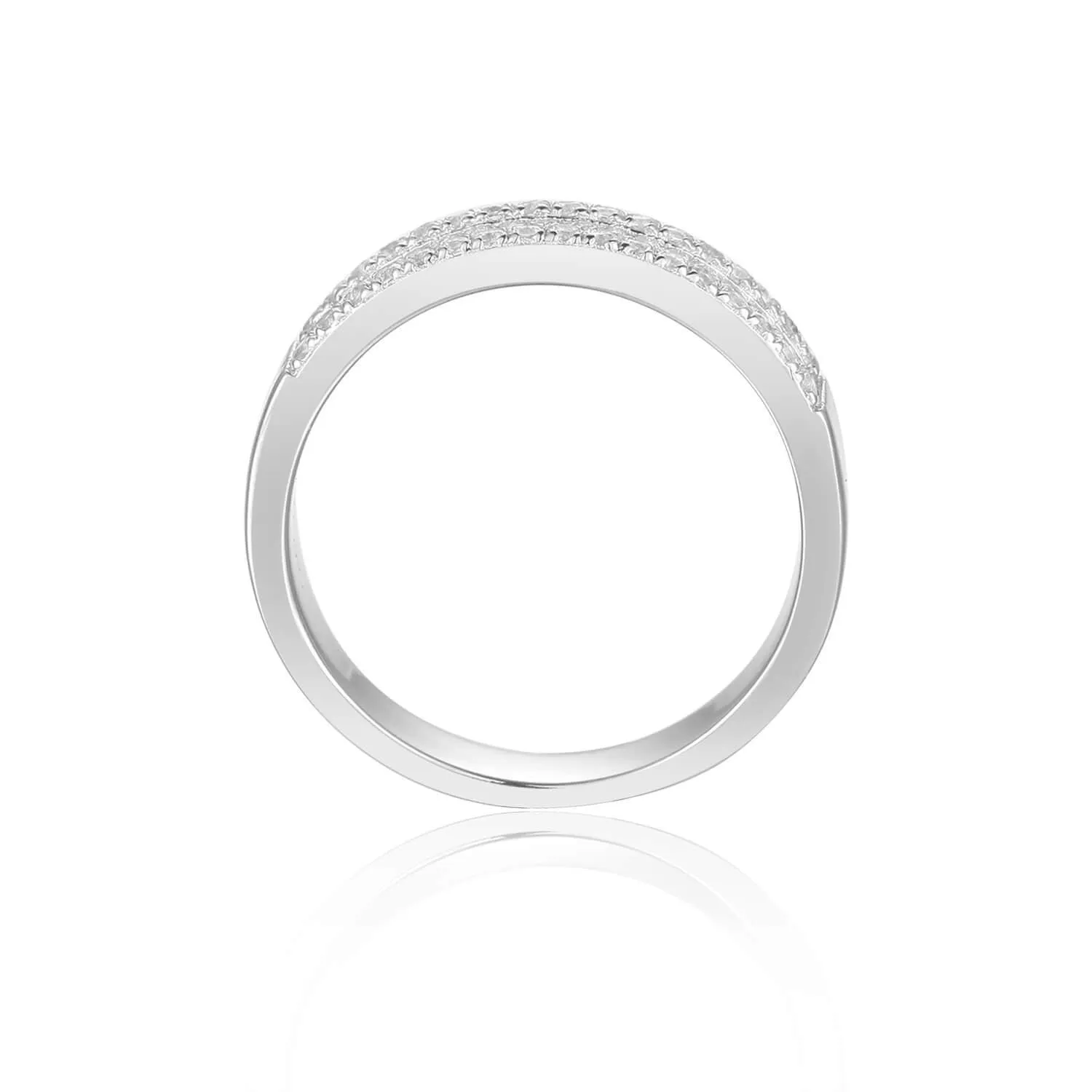 White Topaz Vertical Baguette Ring
