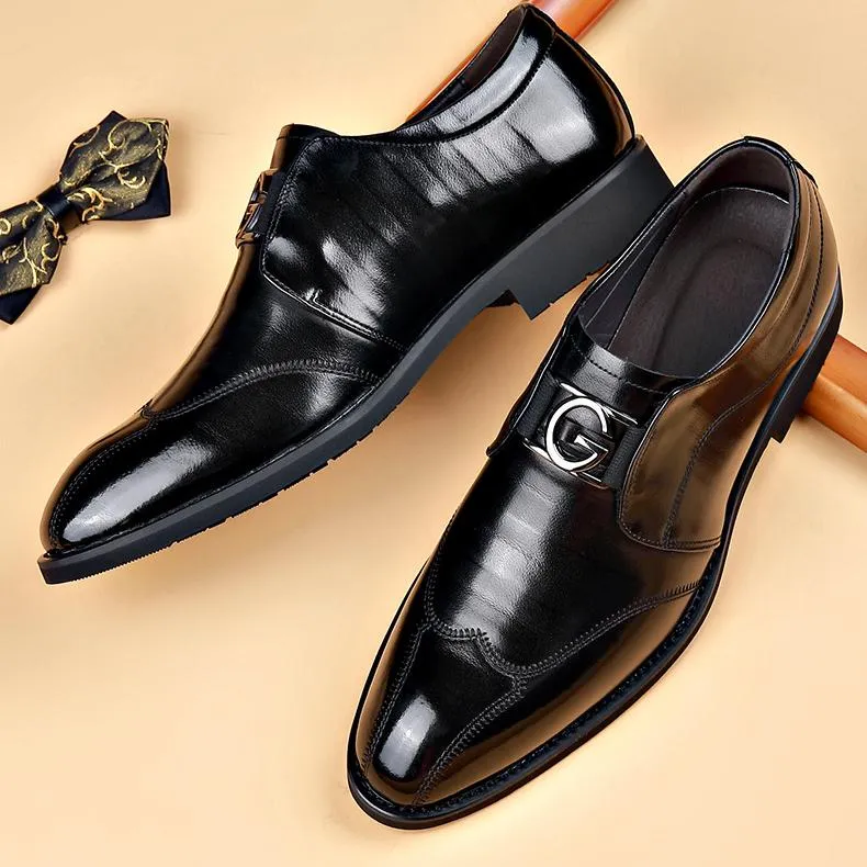 Wildking Men's Classic Slip-On Brogues Dress Shoes 3202