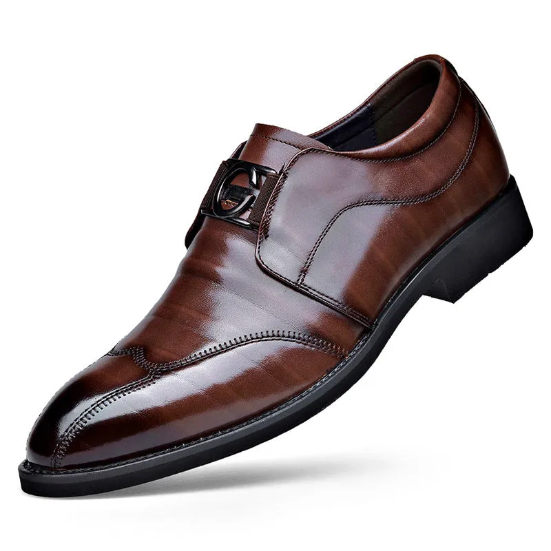Wildking Men's Classic Slip-On Brogues Dress Shoes 3202