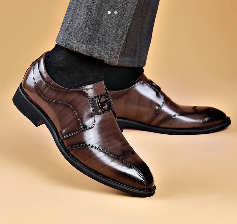 Wildking Men's Classic Slip-On Brogues Dress Shoes 3202