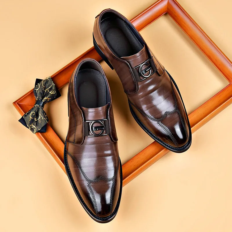 Wildking Men's Classic Slip-On Brogues Dress Shoes 3202