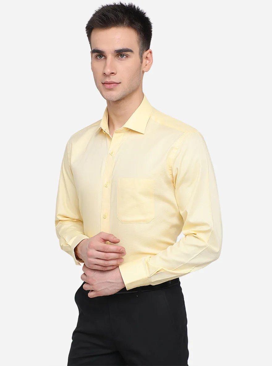 Yellow Solid Regular Fit Formal Shirt | JadeBlue