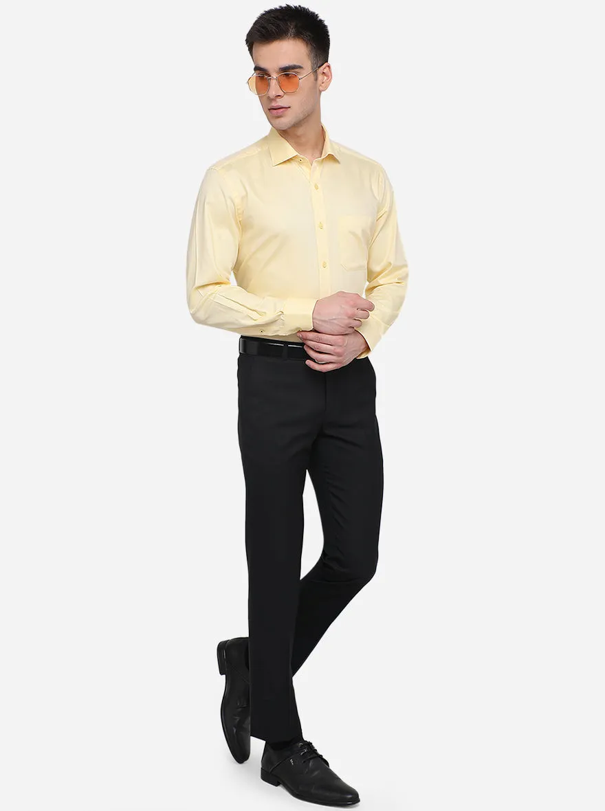 Yellow Solid Regular Fit Formal Shirt | JadeBlue