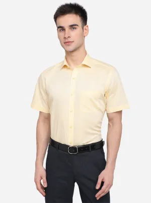 Yellow Solid Regular Fit Formal Shirt | JadeBlue