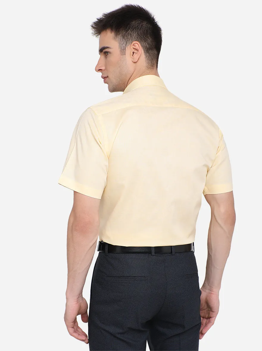 Yellow Solid Regular Fit Formal Shirt | JadeBlue