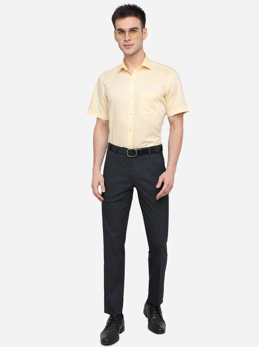 Yellow Solid Regular Fit Formal Shirt | JadeBlue