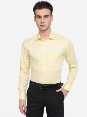 Yellow Solid Regular Fit Formal Shirt | JadeBlue