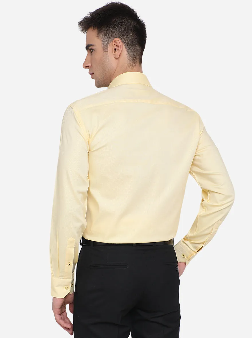 Yellow Solid Regular Fit Formal Shirt | JadeBlue