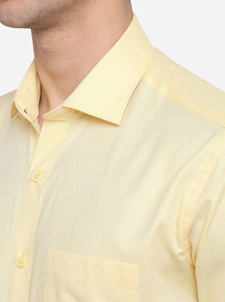 Yellow Solid Regular Fit Formal Shirt | JadeBlue